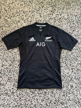 Adidas All Blacks Rugby Jersey New Zealand AIG Short Sleeve Men’s Medium